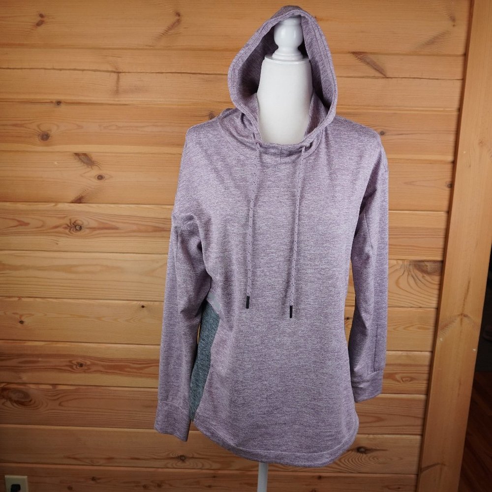 Tangerine‎ Serene Lavender Heather Grey Hooded Pullover Sweatshirt Size Medium